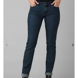Prana Kyla pants mid rise skinny. indigo color. size 8 reg inseam